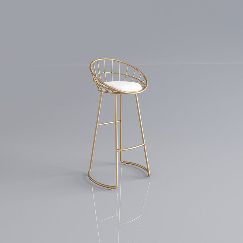 Taburete de bar tapizado moderno, taburete de bar con respaldo bajo y altura de barra con reposapiés
