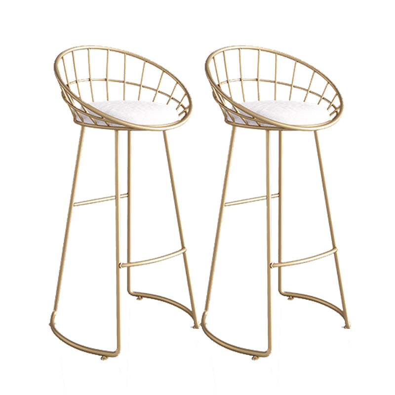 Taburete de bar tapizado moderno, taburete de bar con respaldo bajo y altura de barra con reposapiés
