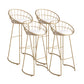 Taburete de bar tapizado moderno, taburete de bar con respaldo bajo y altura de barra con reposapiés