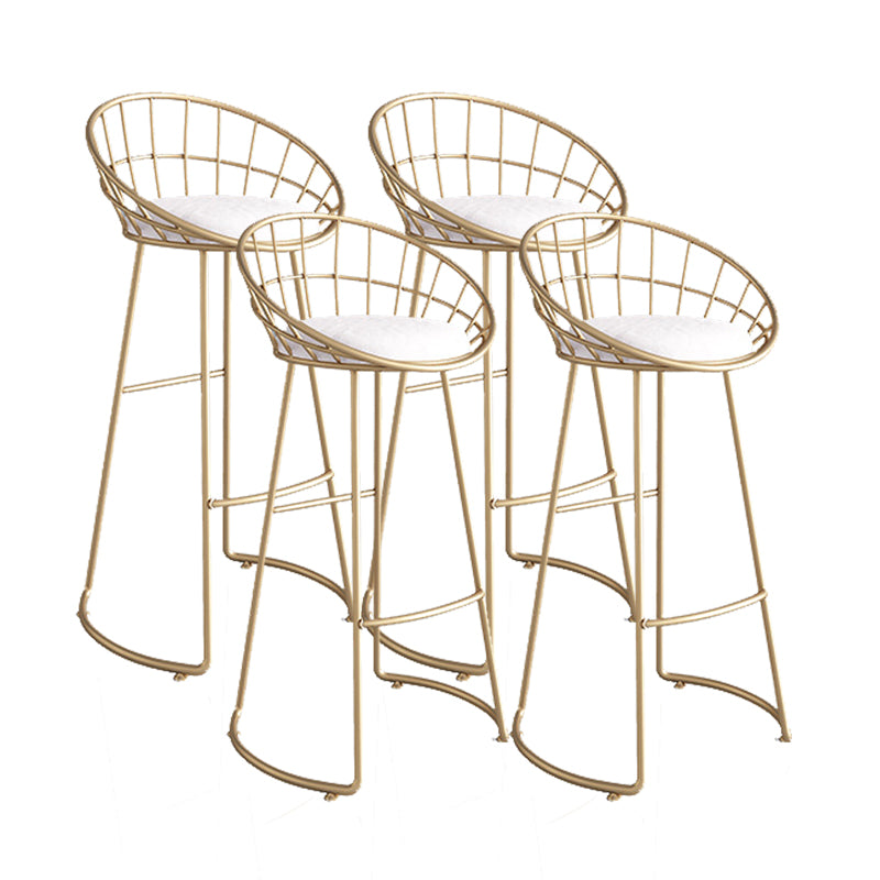 Taburete de bar tapizado moderno, taburete de bar con respaldo bajo y altura de barra con reposapiés