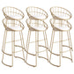 Taburete de bar tapizado moderno, taburete de bar con respaldo bajo y altura de barra con reposapiés