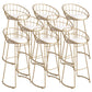 Taburete de bar tapizado moderno, taburete de bar con respaldo bajo y altura de barra con reposapiés