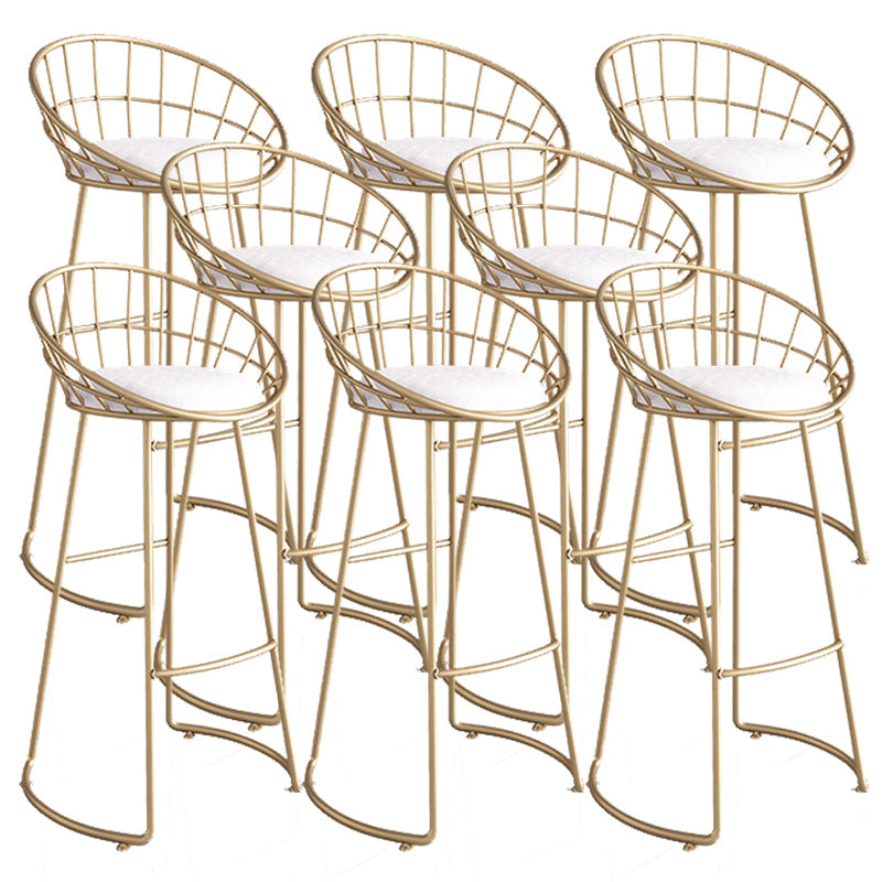 Taburete de bar tapizado moderno, taburete de bar con respaldo bajo y altura de barra con reposapiés