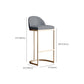 Taburete de bar tapizado moderno, taburete de bar con respaldo bajo y altura de barra con reposapiés
