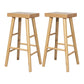 Indoor Rectangle Backless Bar Stool Pine Solid Wood Bar Stool in Natural
