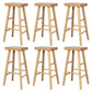 Indoor Rectangle Backless Bar Stool Pine Solid Wood Bar Stool in Natural