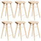 Tabouret de bar contemporain en bois massif avec siège profilé sans dossier et repose-pieds