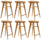 Tabouret de bar contemporain en bois massif avec siège profilé sans dossier et repose-pieds
