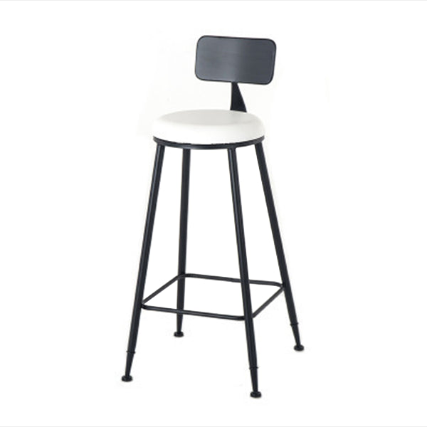Modern Style Upholstered Counter Stool Bar-height Bar Stool with Footrest Black White 1 Piece Clearhalo 'Bar Furniture' 'Bar Stools' 'bar_stools' 'furn' 'furn_bar_stools' 'Furniture' 'Kitchen & Dining Furniture' 6263440