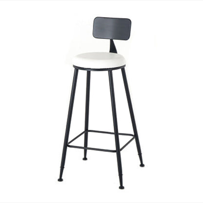Modern Style Upholstered Counter Stool Bar-height Bar Stool with Footrest Black White 1 Piece Clearhalo 'Bar Furniture' 'Bar Stools' 'bar_stools' 'furn' 'furn_bar_stools' 'Furniture' 'Kitchen & Dining Furniture' 6263440