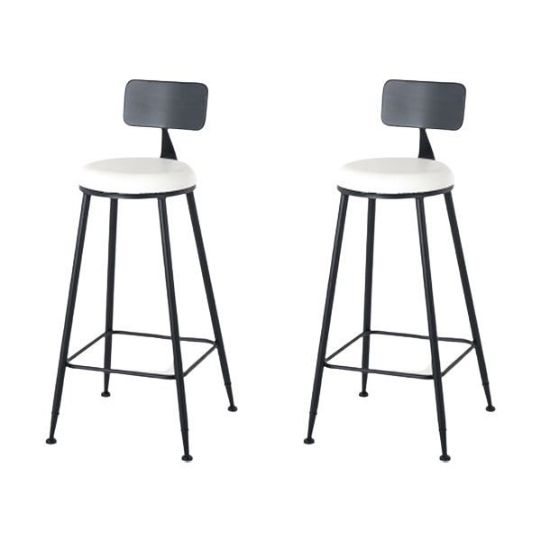 Modern Style Upholstered Counter Stool Bar-height Bar Stool with Footrest Black White 2 Piece Set Clearhalo 'Bar Furniture' 'Bar Stools' 'bar_stools' 'furn' 'furn_bar_stools' 'Furniture' 'Kitchen & Dining Furniture' 6263442