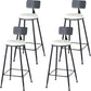 Modern Style Upholstered Counter Stool Bar-height Bar Stool with Footrest Black White 4 Piece Set Clearhalo 'Bar Furniture' 'Bar Stools' 'bar_stools' 'furn' 'furn_bar_stools' 'Furniture' 'Kitchen & Dining Furniture' 6263444