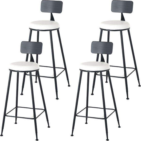 Modern Style Upholstered Counter Stool Bar-height Bar Stool with Footrest Black White 4 Piece Set Clearhalo 'Bar Furniture' 'Bar Stools' 'bar_stools' 'furn' 'furn_bar_stools' 'Furniture' 'Kitchen & Dining Furniture' 6263444