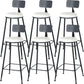 Modern Style Upholstered Counter Stool Bar-height Bar Stool with Footrest Black White 6 Piece Set Clearhalo 'Bar Furniture' 'Bar Stools' 'bar_stools' 'furn' 'furn_bar_stools' 'Furniture' 'Kitchen & Dining Furniture' 6263445