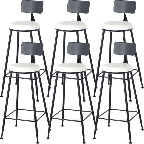 Modern Style Upholstered Counter Stool Bar-height Bar Stool with Footrest Black White 6 Piece Set Clearhalo 'Bar Furniture' 'Bar Stools' 'bar_stools' 'furn' 'furn_bar_stools' 'Furniture' 'Kitchen & Dining Furniture' 6263445