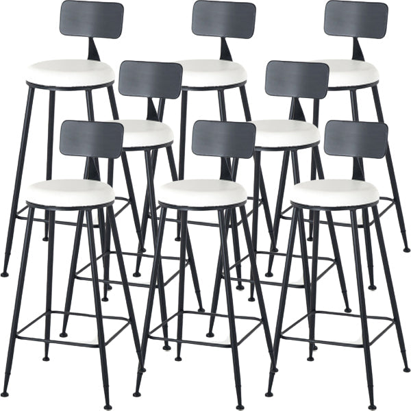 Modern Style Upholstered Counter Stool Bar-height Bar Stool with Footrest Black White 8 Piece Set Clearhalo 'Bar Furniture' 'Bar Stools' 'bar_stools' 'furn' 'furn_bar_stools' 'Furniture' 'Kitchen & Dining Furniture' 6263447