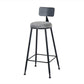 Modern Style Upholstered Counter Stool Bar-height Bar Stool with Footrest Black-Gray 1 Piece Clearhalo 'Bar Furniture' 'Bar Stools' 'bar_stools' 'furn' 'furn_bar_stools' 'Furniture' 'Kitchen & Dining Furniture' 6263449