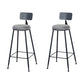 Modern Style Upholstered Counter Stool Bar-height Bar Stool with Footrest Black-Gray 2 Piece Set Clearhalo 'Bar Furniture' 'Bar Stools' 'bar_stools' 'furn' 'furn_bar_stools' 'Furniture' 'Kitchen & Dining Furniture' 6263452