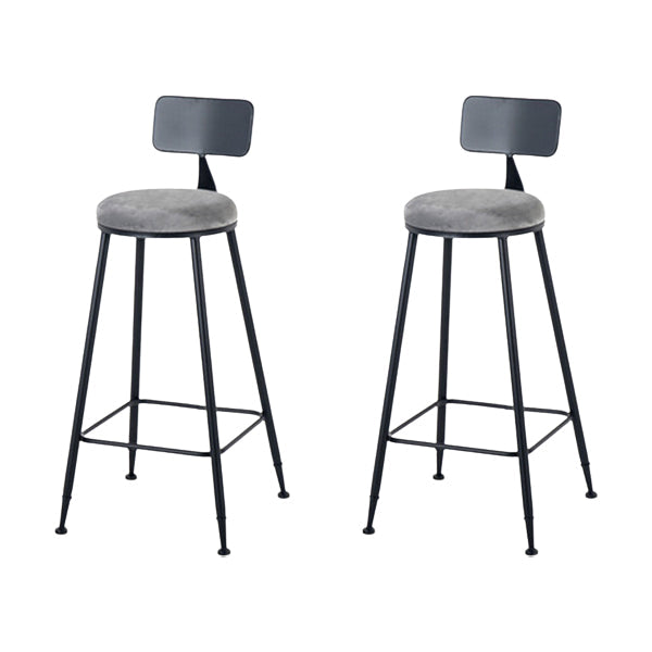 Modern Style Upholstered Counter Stool Bar-height Bar Stool with Footrest Black-Gray 2 Piece Set Clearhalo 'Bar Furniture' 'Bar Stools' 'bar_stools' 'furn' 'furn_bar_stools' 'Furniture' 'Kitchen & Dining Furniture' 6263452