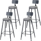 Modern Style Upholstered Counter Stool Bar-height Bar Stool with Footrest Black-Gray 4 Piece Set Clearhalo 'Bar Furniture' 'Bar Stools' 'bar_stools' 'furn' 'furn_bar_stools' 'Furniture' 'Kitchen & Dining Furniture' 6263454