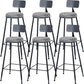 Modern Style Upholstered Counter Stool Bar-height Bar Stool with Footrest Black-Gray 6 Piece Set Clearhalo 'Bar Furniture' 'Bar Stools' 'bar_stools' 'furn' 'furn_bar_stools' 'Furniture' 'Kitchen & Dining Furniture' 6263456