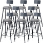 Modern Style Upholstered Counter Stool Bar-height Bar Stool with Footrest Black-Gray 8 Piece Set Clearhalo 'Bar Furniture' 'Bar Stools' 'bar_stools' 'furn' 'furn_bar_stools' 'Furniture' 'Kitchen & Dining Furniture' 6263458