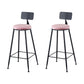 Modern Style Upholstered Counter Stool Bar-height Bar Stool with Footrest Black-Pink 2 Piece Set Clearhalo 'Bar Furniture' 'Bar Stools' 'bar_stools' 'furn' 'furn_bar_stools' 'Furniture' 'Kitchen & Dining Furniture' 6263461