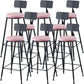 Modern Style Upholstered Counter Stool Bar-height Bar Stool with Footrest Black-Pink 8 Piece Set Clearhalo 'Bar Furniture' 'Bar Stools' 'bar_stools' 'furn' 'furn_bar_stools' 'Furniture' 'Kitchen & Dining Furniture' 6263467