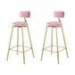 Modern Style Upholstered Counter Stool Bar-height Bar Stool with Footrest Gold-Pink 2 Piece Set Clearhalo 'Bar Furniture' 'Bar Stools' 'bar_stools' 'furn' 'furn_bar_stools' 'Furniture' 'Kitchen & Dining Furniture' 6263470