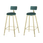 Modern Style Upholstered Counter Stool Bar-height Bar Stool with Footrest Green Gold 2 Piece Set Clearhalo 'Bar Furniture' 'Bar Stools' 'bar_stools' 'furn' 'furn_bar_stools' 'Furniture' 'Kitchen & Dining Furniture' 6263475