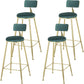 Modern Style Upholstered Counter Stool Bar-height Bar Stool with Footrest Green Gold 4 Piece Set Clearhalo 'Bar Furniture' 'Bar Stools' 'bar_stools' 'furn' 'furn_bar_stools' 'Furniture' 'Kitchen & Dining Furniture' 6263476