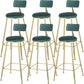 Modern Style Upholstered Counter Stool Bar-height Bar Stool with Footrest Green Gold 6 Piece Set Clearhalo 'Bar Furniture' 'Bar Stools' 'bar_stools' 'furn' 'furn_bar_stools' 'Furniture' 'Kitchen & Dining Furniture' 6263477