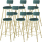 Modern Style Upholstered Counter Stool Bar-height Bar Stool with Footrest Green Gold 8 Piece Set Clearhalo 'Bar Furniture' 'Bar Stools' 'bar_stools' 'furn' 'furn_bar_stools' 'Furniture' 'Kitchen & Dining Furniture' 6263478