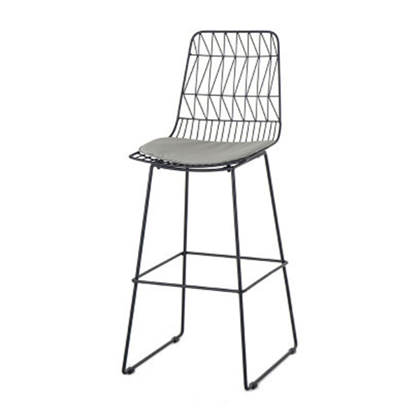Modern Style Upholstered Counter Stool Bar-height Bar Stool with Footrest Black 1 Piece Clearhalo 'Bar Furniture' 'Bar Stools' 'bar_stools' 'furn' 'furn_bar_stools' 'Furniture' 'Kitchen & Dining Furniture' 6263479
