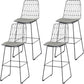 Modern Style Upholstered Counter Stool Bar-height Bar Stool with Footrest Black 4 Piece Set Clearhalo 'Bar Furniture' 'Bar Stools' 'bar_stools' 'furn' 'furn_bar_stools' 'Furniture' 'Kitchen & Dining Furniture' 6263481
