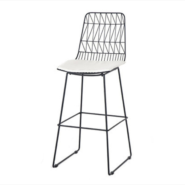 Modern Style Upholstered Counter Stool Bar-height Bar Stool with Footrest Black-White 1 Piece Clearhalo 'Bar Furniture' 'Bar Stools' 'bar_stools' 'furn' 'furn_bar_stools' 'Furniture' 'Kitchen & Dining Furniture' 6263484