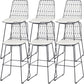 Modern Style Upholstered Counter Stool Bar-height Bar Stool with Footrest Black-White 6 Piece Set Clearhalo 'Bar Furniture' 'Bar Stools' 'bar_stools' 'furn' 'furn_bar_stools' 'Furniture' 'Kitchen & Dining Furniture' 6263487