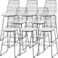 Modern Style Upholstered Counter Stool Bar-height Bar Stool with Footrest Black-White 8 Piece Set Clearhalo 'Bar Furniture' 'Bar Stools' 'bar_stools' 'furn' 'furn_bar_stools' 'Furniture' 'Kitchen & Dining Furniture' 6263488