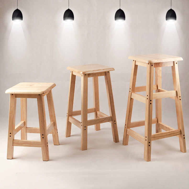 Contemporary Backless Square Seat Indoor Solid Wood Bar Stool Clearhalo 'Bar Furniture' 'Bar Stools' 'bar_stools' 'furn' 'furn_bar_stools' 'Furniture' 'Kitchen & Dining Furniture' 6263507