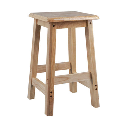 Contemporary Backless Square Seat Indoor Solid Wood Bar Stool 1 Piece Short Stool(18"H) Clearhalo 'Bar Furniture' 'Bar Stools' 'bar_stools' 'furn' 'furn_bar_stools' 'Furniture' 'Kitchen & Dining Furniture' 6263508