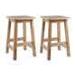 Contemporary Backless Square Seat Indoor Solid Wood Bar Stool 2 Piece Set Short Stool(18"H) Clearhalo 'Bar Furniture' 'Bar Stools' 'bar_stools' 'furn' 'furn_bar_stools' 'Furniture' 'Kitchen & Dining Furniture' 6263509