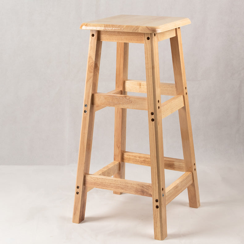Contemporary Backless Square Seat Indoor Solid Wood Bar Stool 1 Piece Bar Stool(28"H) Clearhalo 'Bar Furniture' 'Bar Stools' 'bar_stools' 'furn' 'furn_bar_stools' 'Furniture' 'Kitchen & Dining Furniture' 6263514