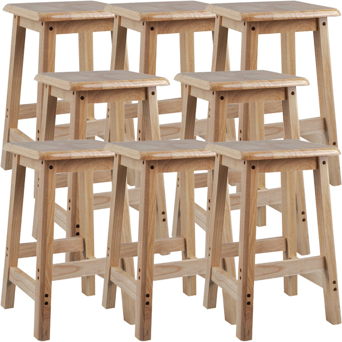 Contemporary Backless Square Seat Indoor Solid Wood Bar Stool 8 Piece Set Short Stool(18"H) Clearhalo 'Bar Furniture' 'Bar Stools' 'bar_stools' 'furn' 'furn_bar_stools' 'Furniture' 'Kitchen & Dining Furniture' 6263516