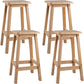 Contemporary Backless Square Seat Indoor Solid Wood Bar Stool 4 Piece Set Short Stool(20"H) Clearhalo 'Bar Furniture' 'Bar Stools' 'bar_stools' 'furn' 'furn_bar_stools' 'Furniture' 'Kitchen & Dining Furniture' 6263521