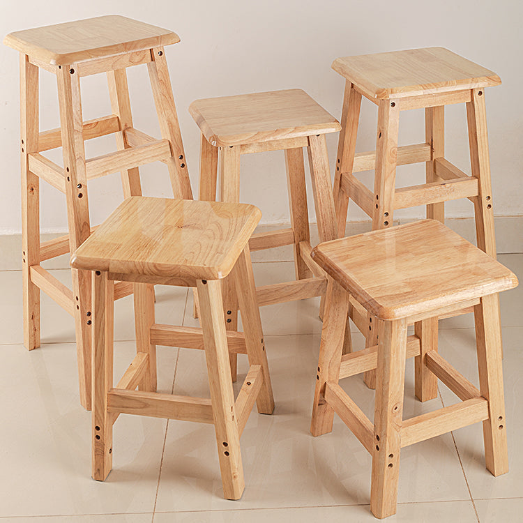 Contemporary Backless Square Seat Indoor Solid Wood Bar Stool Clearhalo 'Bar Furniture' 'Bar Stools' 'bar_stools' 'furn' 'furn_bar_stools' 'Furniture' 'Kitchen & Dining Furniture' 6263522