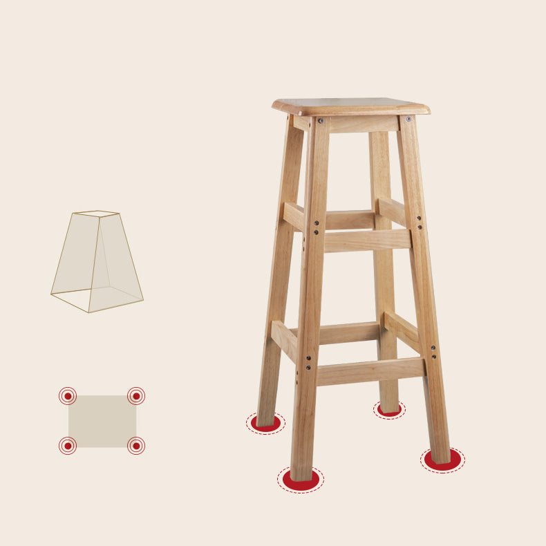 Contemporary Backless Square Seat Indoor Solid Wood Bar Stool Clearhalo 'Bar Furniture' 'Bar Stools' 'bar_stools' 'furn' 'furn_bar_stools' 'Furniture' 'Kitchen & Dining Furniture' 6263524