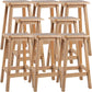 Contemporary Backless Square Seat Indoor Solid Wood Bar Stool 8 Piece Set Short Stool(20"H) Clearhalo 'Bar Furniture' 'Bar Stools' 'bar_stools' 'furn' 'furn_bar_stools' 'Furniture' 'Kitchen & Dining Furniture' 6263526