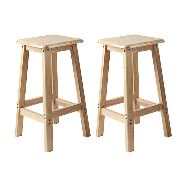 Contemporary Backless Square Seat Indoor Solid Wood Bar Stool 2 Piece Set Counter Stool (23.5"H) Clearhalo 'Bar Furniture' 'Bar Stools' 'bar_stools' 'furn' 'furn_bar_stools' 'Furniture' 'Kitchen & Dining Furniture' 6263530