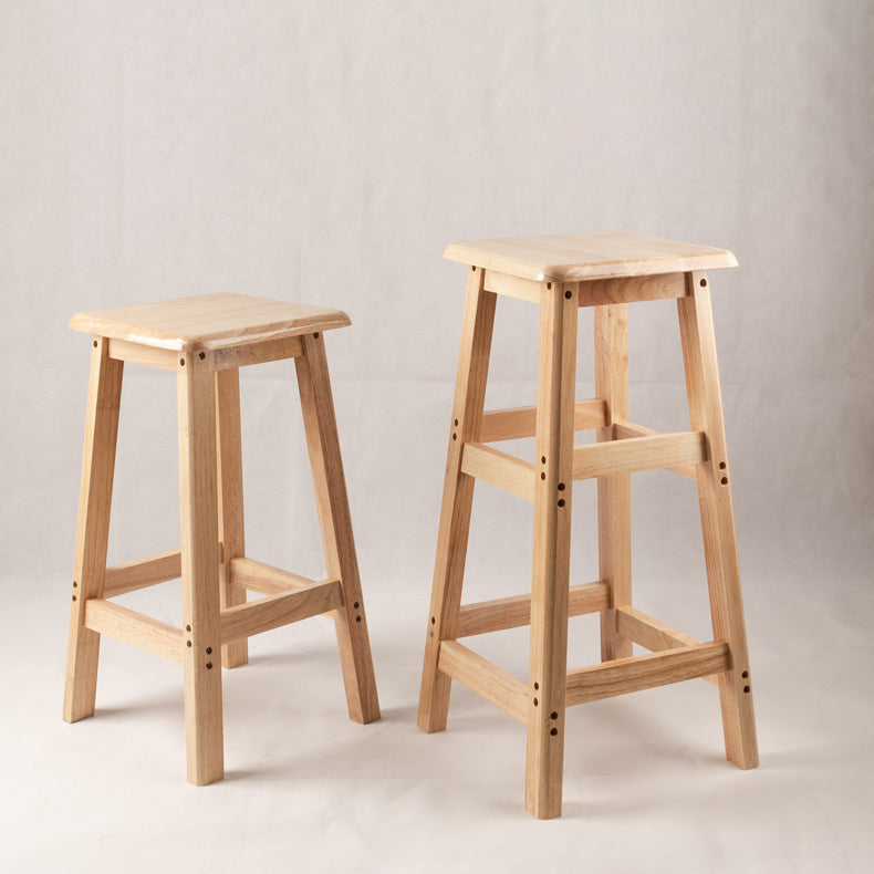 Contemporary Backless Square Seat Indoor Solid Wood Bar Stool Clearhalo 'Bar Furniture' 'Bar Stools' 'bar_stools' 'furn' 'furn_bar_stools' 'Furniture' 'Kitchen & Dining Furniture' 6263532