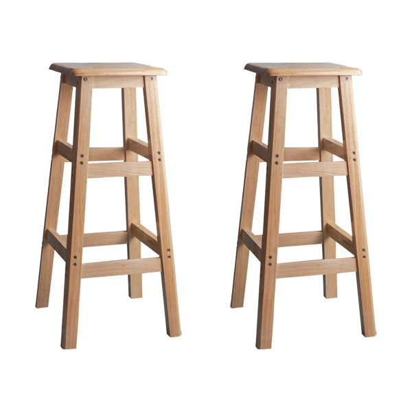 Contemporary Backless Square Seat Indoor Solid Wood Bar Stool 2 Piece Set Bar Stool(28"H) Clearhalo 'Bar Furniture' 'Bar Stools' 'bar_stools' 'furn' 'furn_bar_stools' 'Furniture' 'Kitchen & Dining Furniture' 6263537